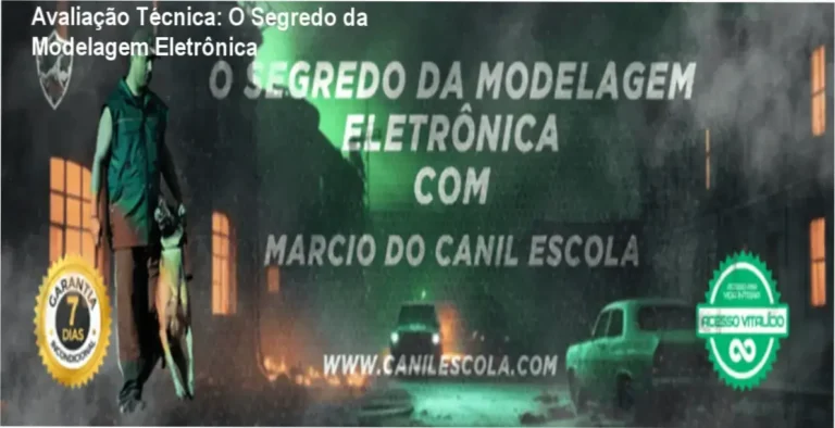 Capa do curso O Segredo da Modelagem Eletrônica mostrando um cão obediente ao lado do colar eletrônico
