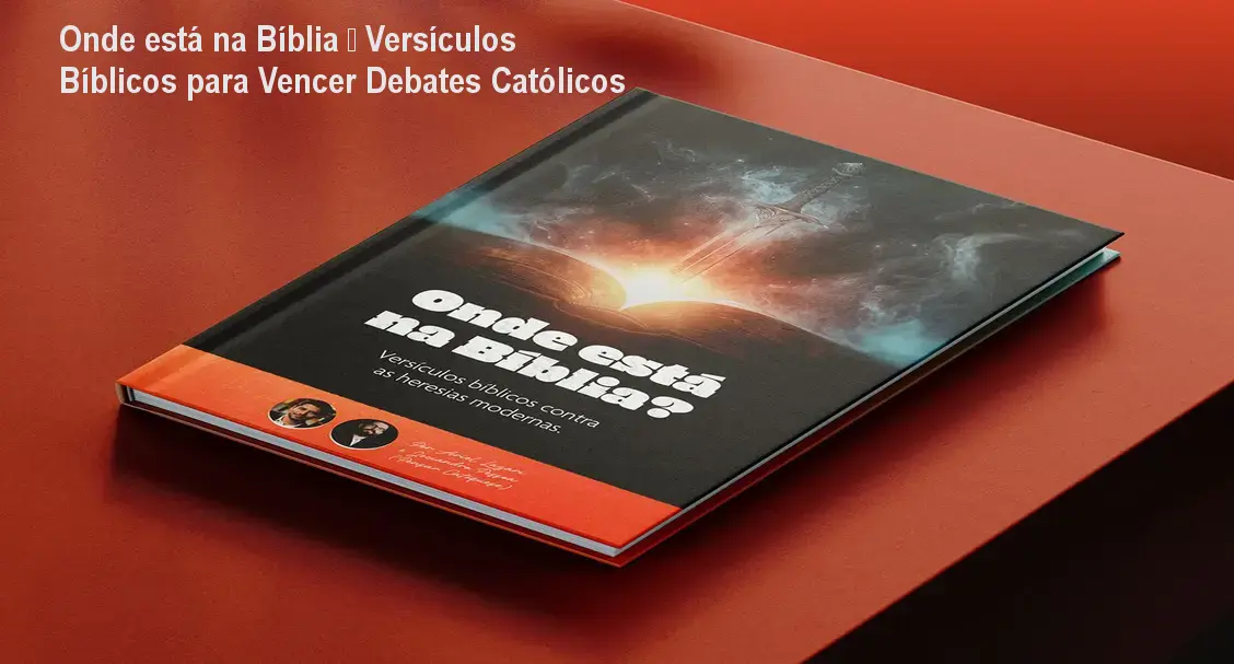 Capa do eBook Onde está na Bíblia mostrando versículos bíblicos para debates religiosos católicos
