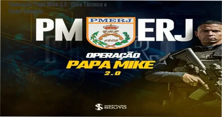 Imagem promocional do curso Operação Papa Mike 2.0 mostrando plano de estudos e acesso oficial