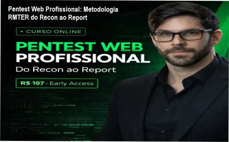 Tela do curso Pentest Web Profissional mostrando a metodologia RMTER do Recon ao Report