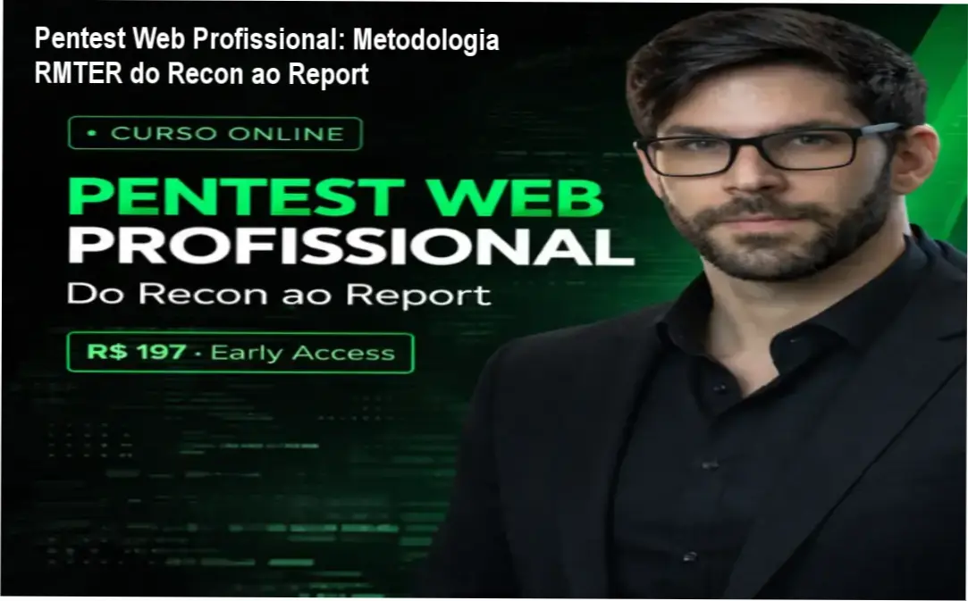 Tela do curso Pentest Web Profissional mostrando a metodologia RMTER do Recon ao Report
