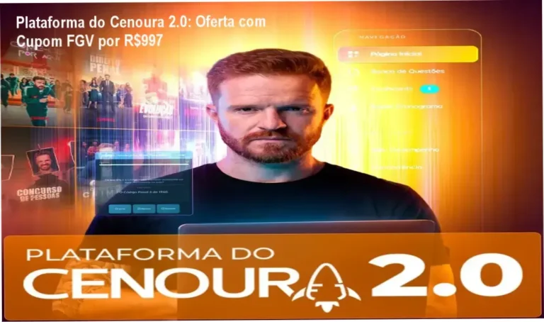 Plataforma do Cenoura 2.0 – credibilidade do especialista Gui Roriz na preparação FGV