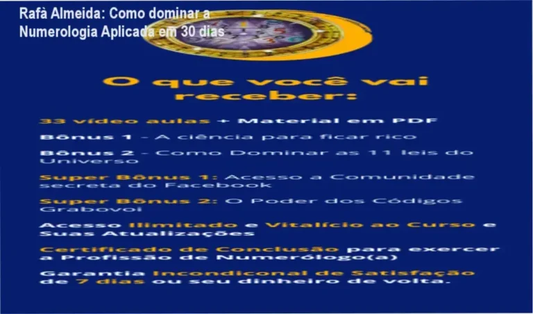 Rafà Almeida apresentando o curso Método Numerologia Aplicada, foco em resultados rápidos