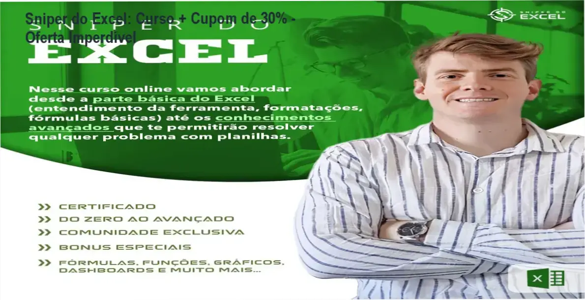 Sniper do Excel de Gabriel Venturini – cupom de desconto exclusivo