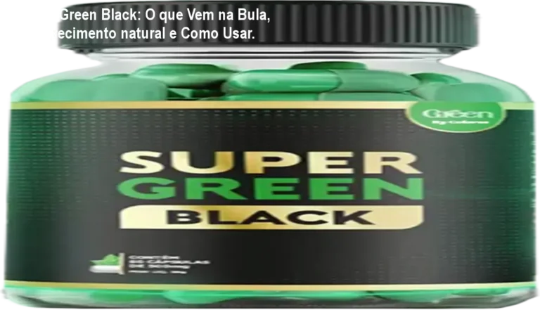 Frasco de Super Green Black ao lado dos principais ingredientes naturais para queima de gordura