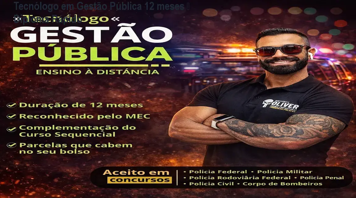 Tecnólogo em Gestão Pública 12 meses – Diploma Rápido