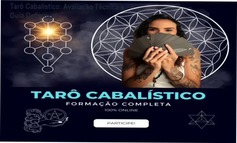 Imagem do curso Tarô Cabalístico mostrando símbolos da Árvore da Vida e cartas de tarô