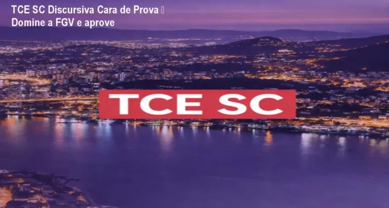 Aluno praticando questões discursivas do TCE SC usando o curso Discursiva Cara de Prova com correções personalizadas