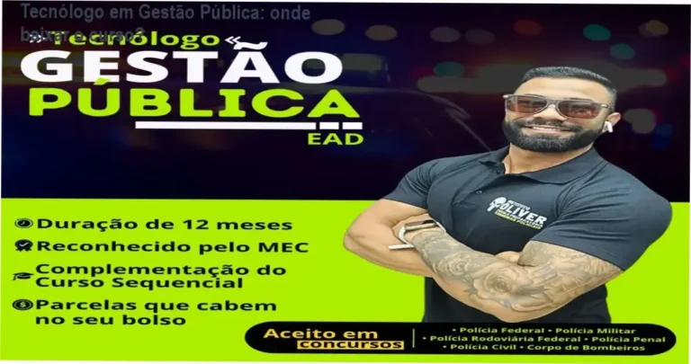 Tela mostrando acesso ao curso Tecnólogo em Gestão Pública do Instituto Óliver