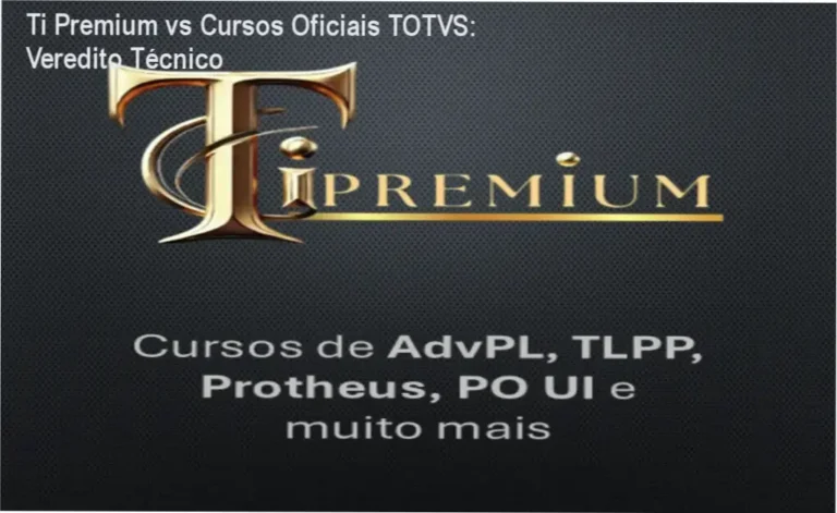 Comparativo visual entre Ti Premium e cursos oficiais da TOTVS mostrando benefícios e custo-benefício