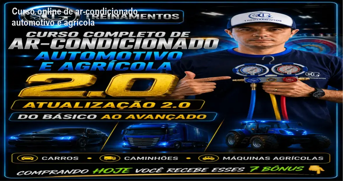 Curso online de ar‑condicionado automotivo e agrícola
