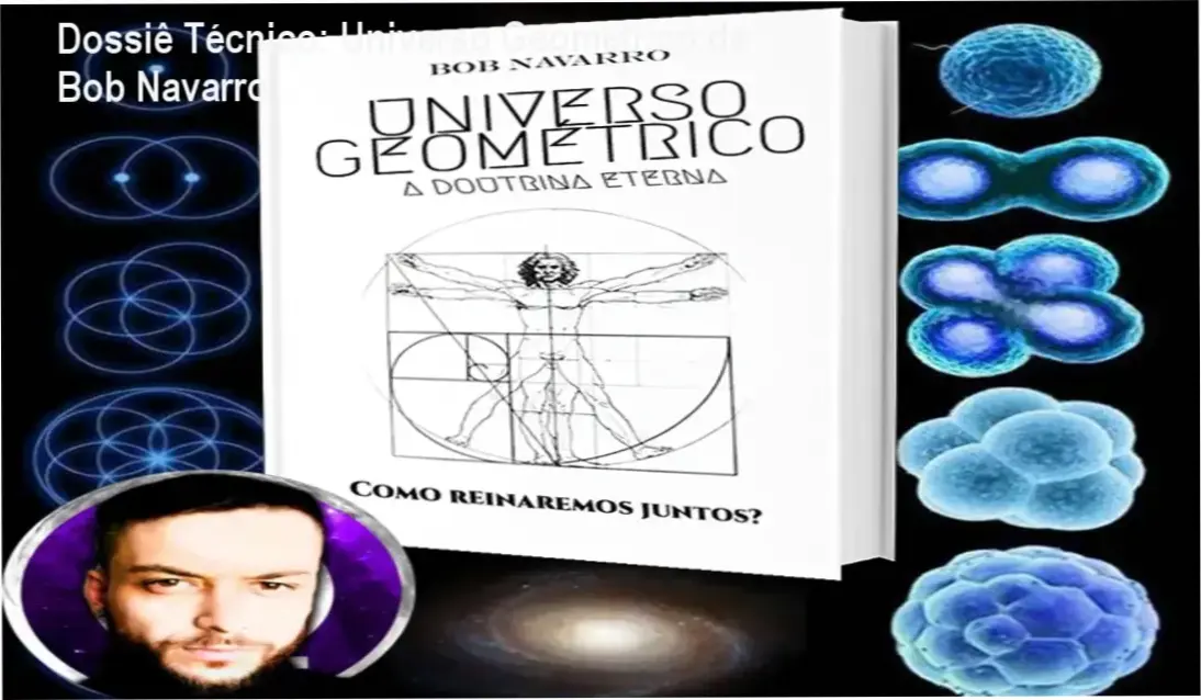 Capa do curso Universo Geométrico de Bob Navarro mostrando padrões de geometria sagrada