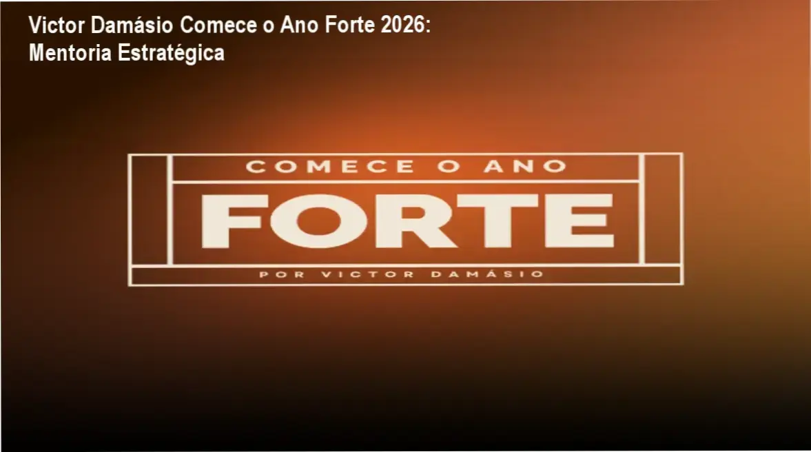 Victor Damásio apresentando a mentoria Comece o Ano Forte 2026 para empreendedores digitais