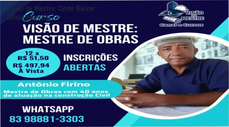 Capa do curso Visão de Mestre mostrando acesso oficial de download