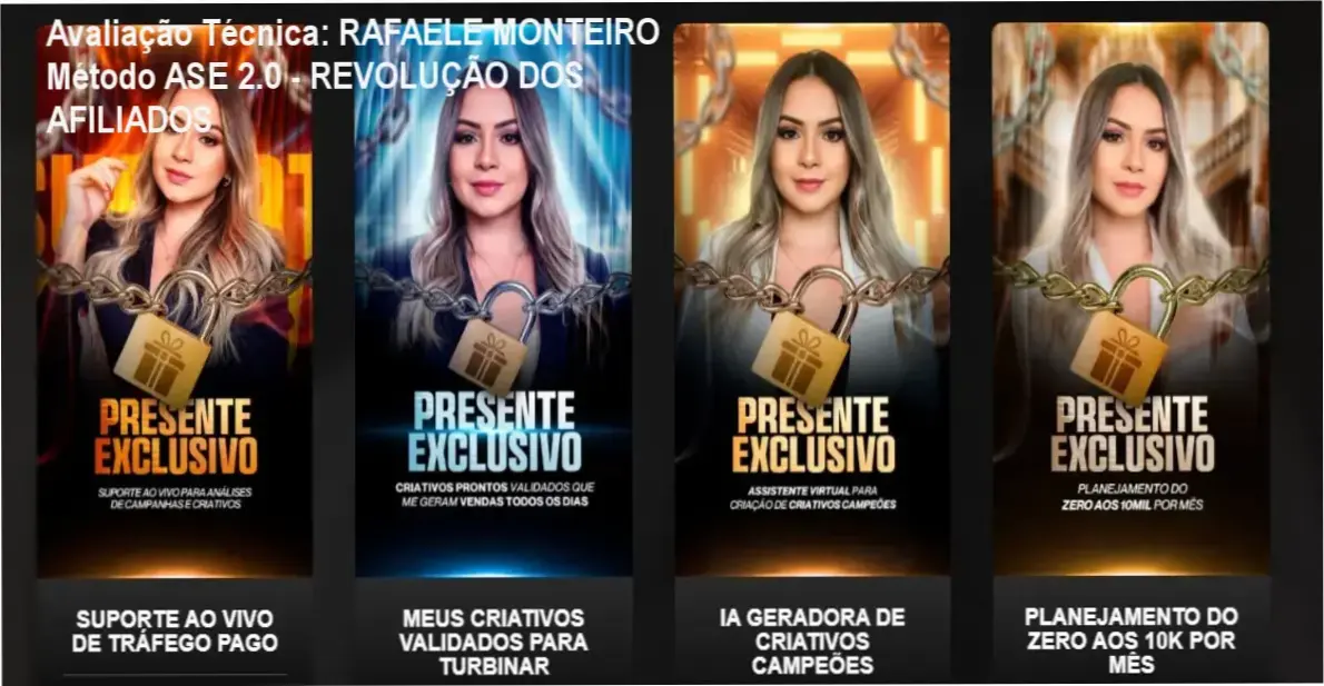 Guia explicativo sobre o produto digital RAFAELE MONTEIRO Método ASE 2.0 - REVOLUÇÃO DOS AFILIADOS