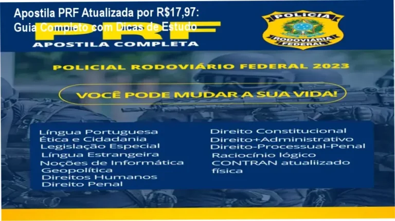 Apostila PRF Atualizada: Guia completo com dicas de estudo por R$17,97