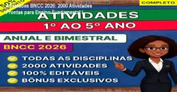 Atividades BNCC 2026: 2000 Atividades Prontas para Ensino Fundamental I