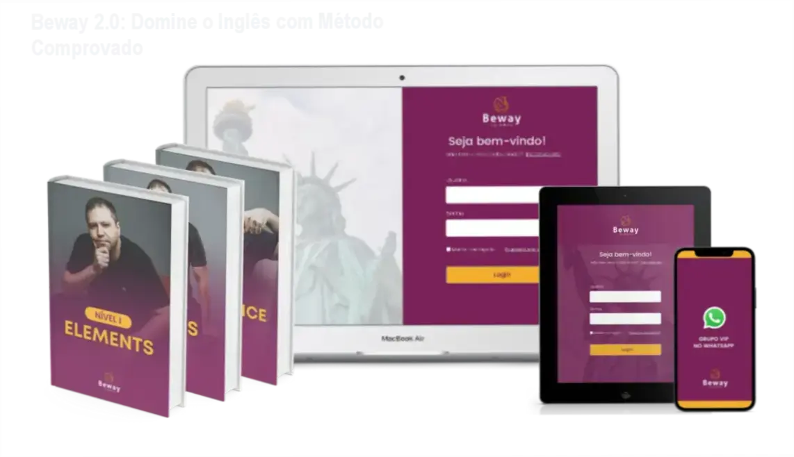 Plataforma Beway 2.0 com login e interface de estudo online