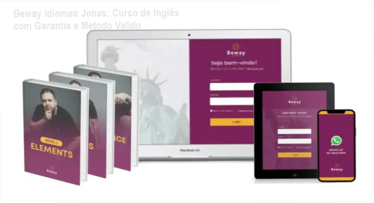 Curso Beway Idiomas Jonas: investimento de R$ 347,04 com garantia de 7 dias e método de fluência certificada