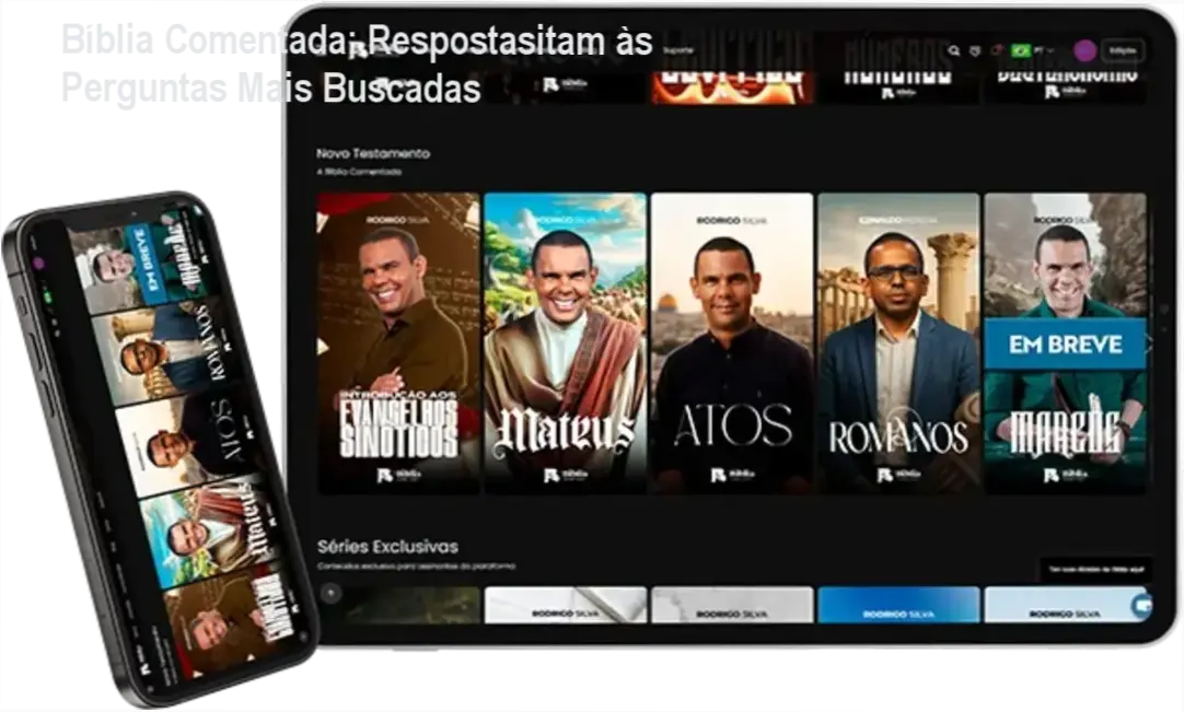 Estudo interativo de textos bíblicos clipping IA
