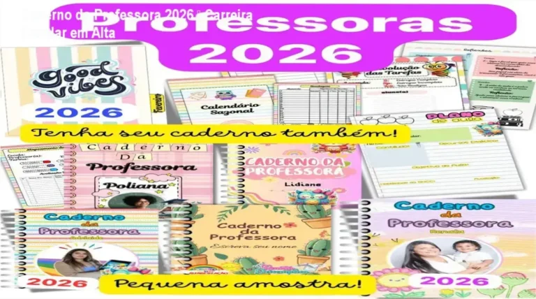 Caderno da Professora 2026 - carreira docente e aplicação prática