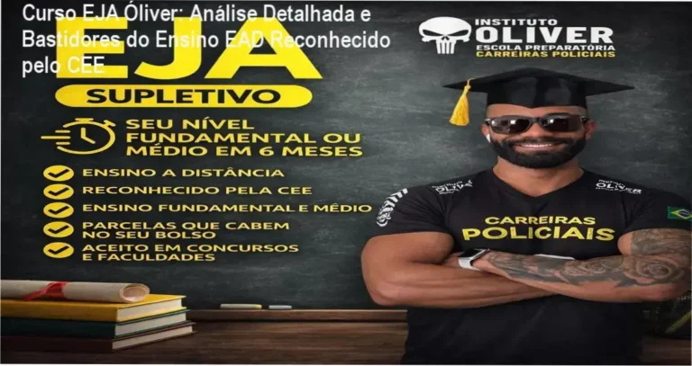 Curso EJA Olívervale com destaque para a plataforma online funcional e suporte via WhatsApp