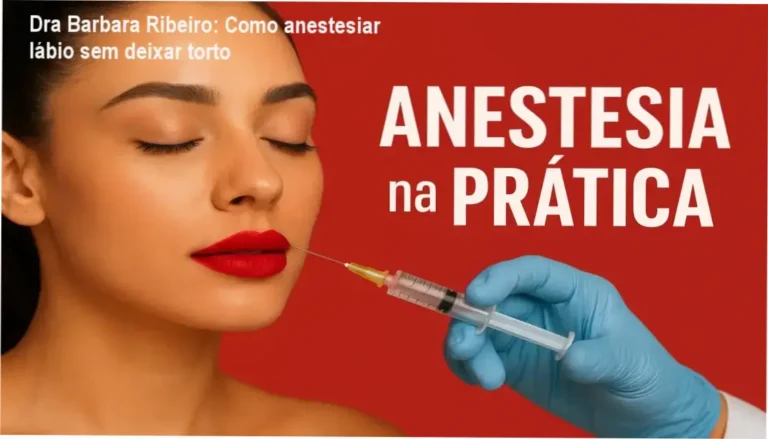 Dra Barbara Ribeiro anestesia labial por dentro mostrando técnica sem distorção