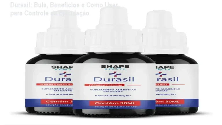 Frasco de Durasil serum aplicador, destaque para controle da ejaculação