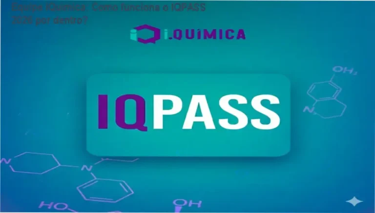 Equipe iQuímica IQPASS 2026 bastidores e funcionamento interno do curso