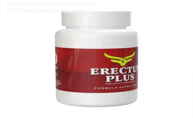 Pacote do Erectus Plus com 90 cápsulas e rótulo destacando 10mg de Tadalafila