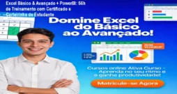 Excel Básico & Avançado + PowerBI: 56h de Treinamento com Certificado e Carteirinha de Estudante