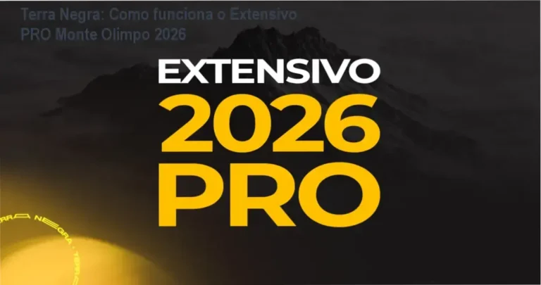 Extensivo PRO Monte Olimpo Terra Negra bastidores e funcionamento interno do curso
