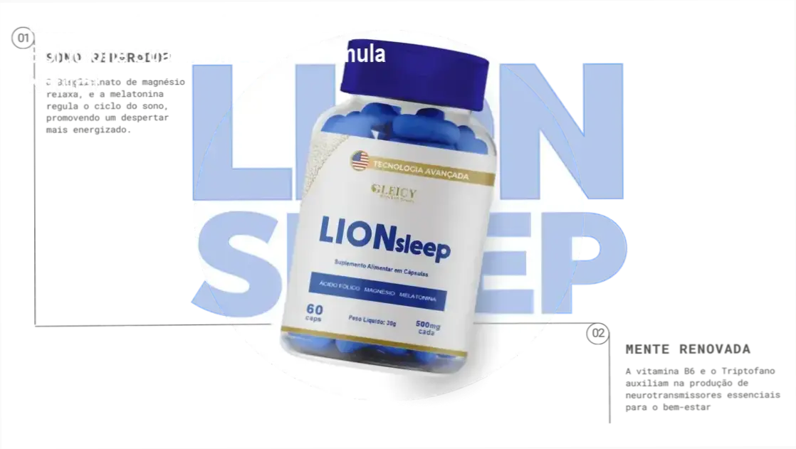 Suplemento LIONsleep da Gleicy Pontes Beauty para auxiliar no sono reparador sem efeitos colaterais.