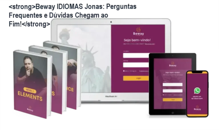Curso Beway IDIOMAS Jonas com material didático e suporte humano