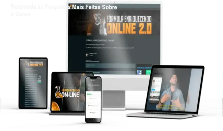 Guia visual com módulos do curso, mentorias ao vivo e vantagens do Método T.O.M