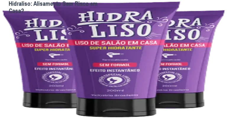 Bottle of Hydraliso cosmetic with label highlighting natural ingredients and hair straightening claim