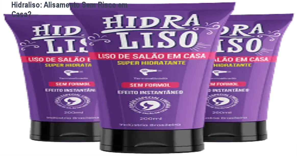 Bottle of Hydraliso cosmetic with label highlighting natural ingredients and hair straightening claim