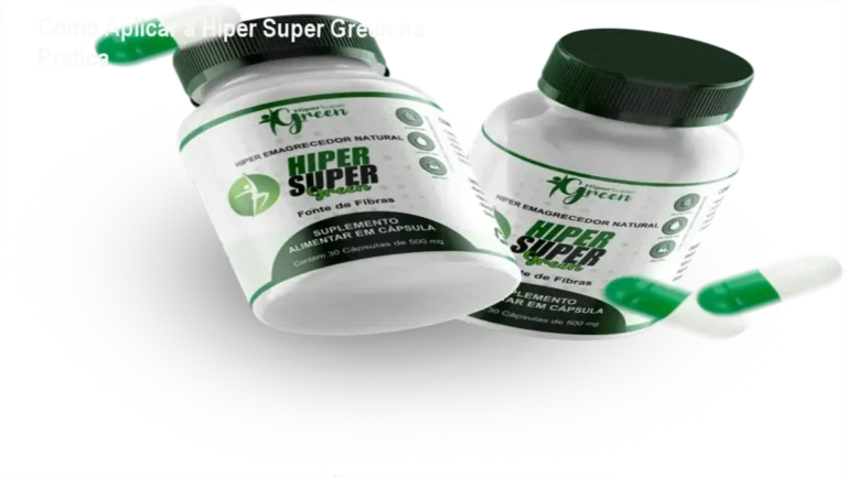 Imagem ilustrando guia passo a passo de como usar Hiper Super Green para emagrecimento