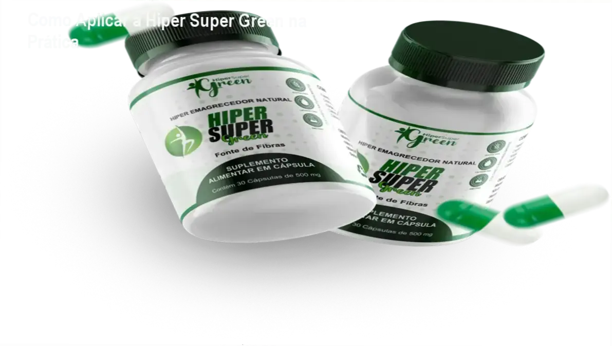 Imagem ilustrando guia passo a passo de como usar Hiper Super Green para emagrecimento