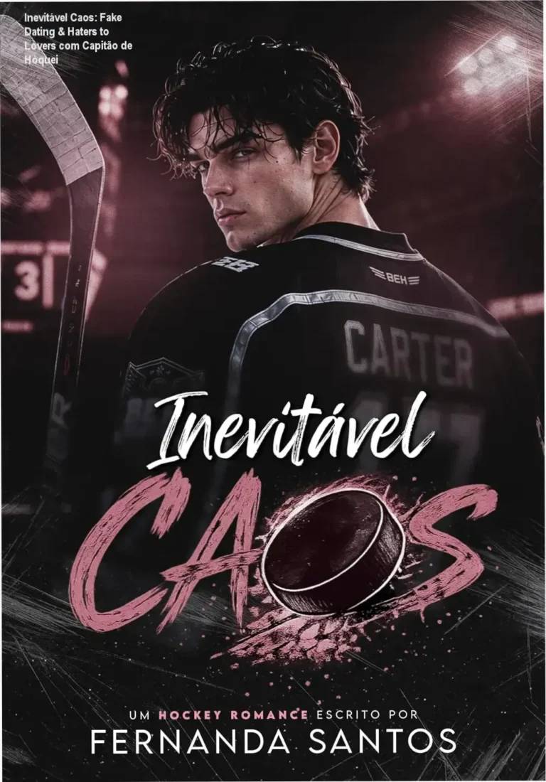 Imagem mostrando Chloe Harper e Dylan Carter em um jogo de hóquei, demonstrando a tensão e atração entre antagonistas no romance Inevitável Caos.