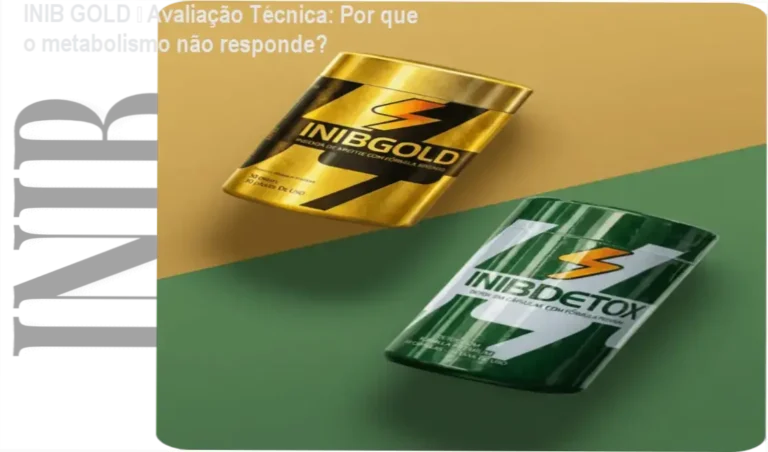 Frasco de INIB GOLD ao lado de cápsulas, simbolizando ativação metabólica natural