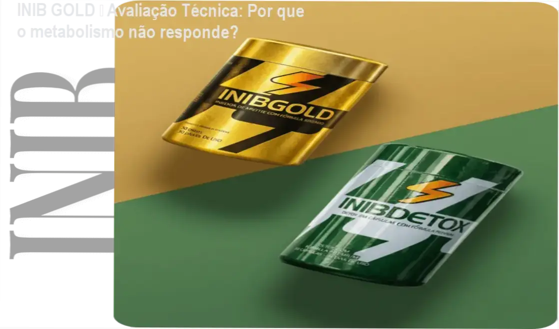 Frasco de INIB GOLD ao lado de cápsulas, simbolizando ativação metabólica natural