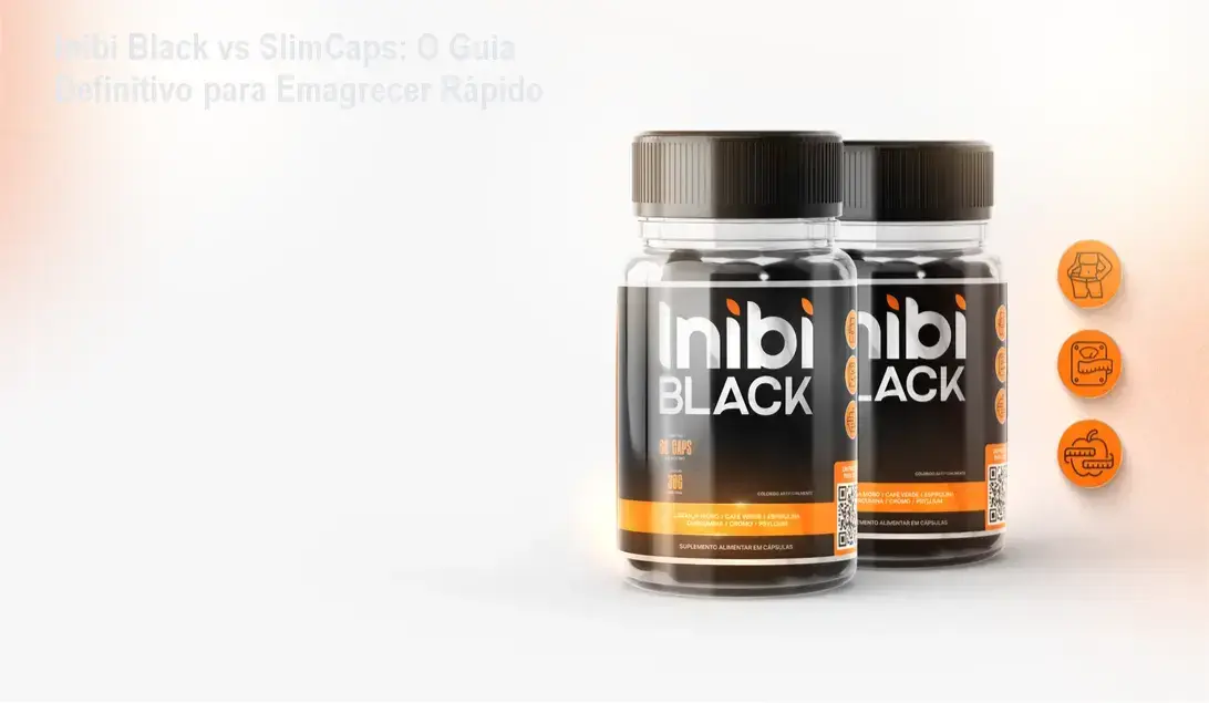 Imagem mostrando comparação entre Inibi Black e outros termogênicos com benefícios destacados