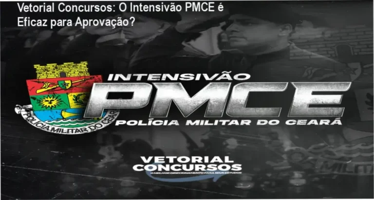 Interface de estudo do Intensivão PMCE da Vetorial Concursos mostrando PDFs e videoaulas