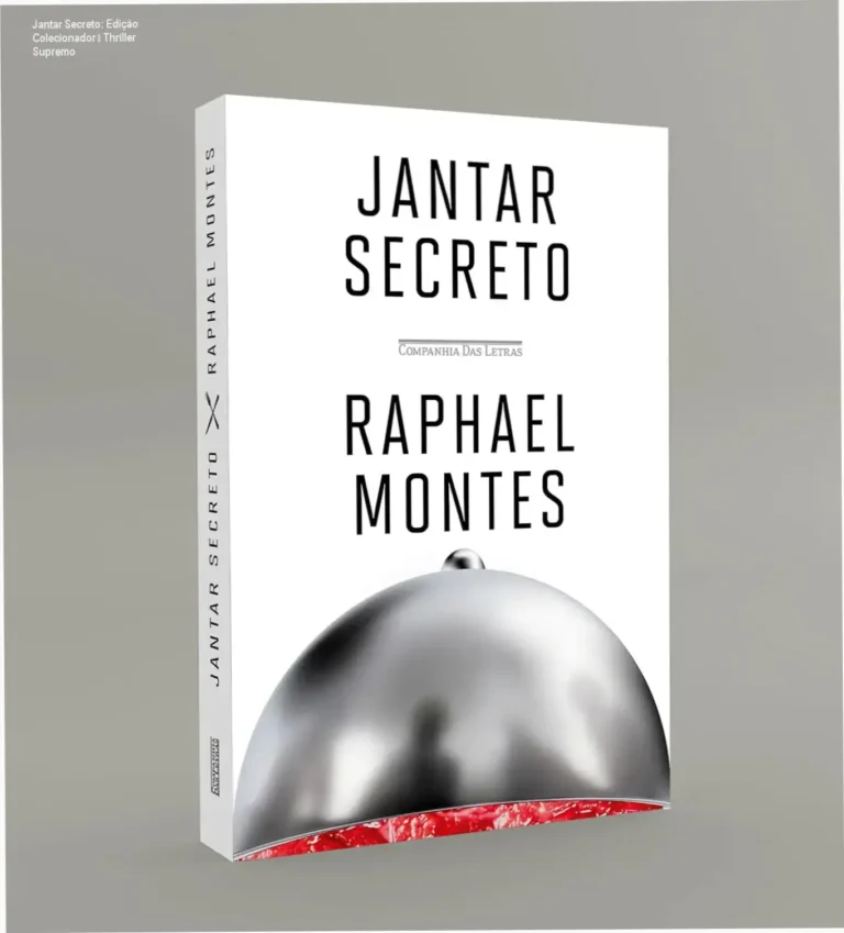 Capa dura de 'Jantar Secreto', edição colecionador, com detalhes de crime e mistério