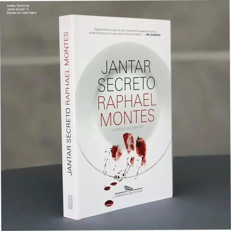 Capa digital do livro 'Jantar Secreto' em formato eBook, capa branca e título dourado