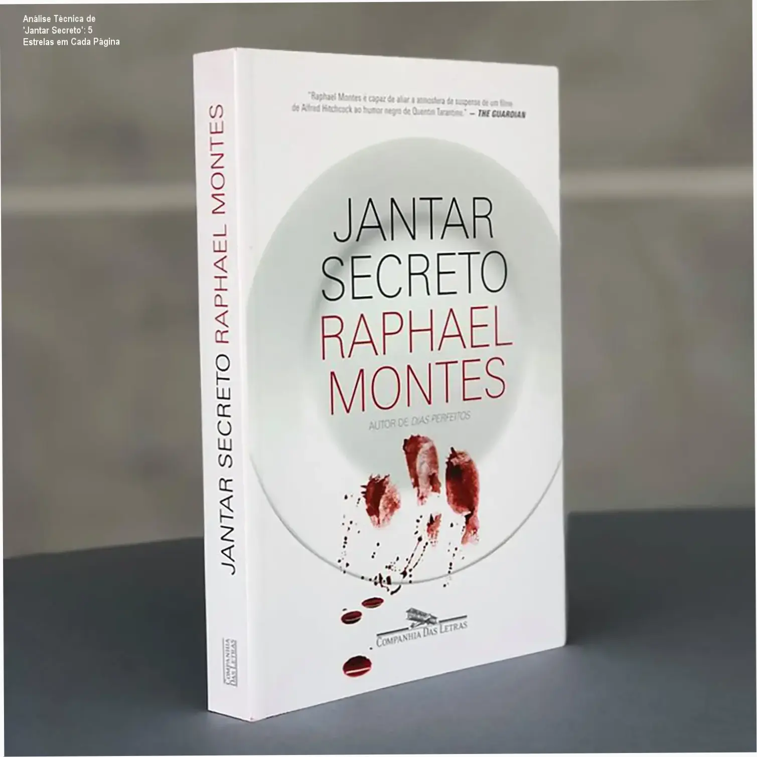 Capa digital do livro 'Jantar Secreto' em formato eBook, capa branca e título dourado