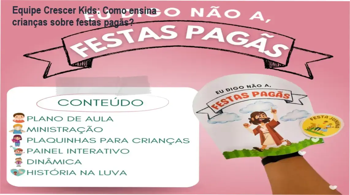 Kit Eu Digo Não a Festas Pagãs Equipe Crescer Kids bastidores e funcionamento interno