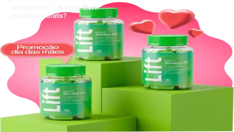 Embalagem do suplemento Lift Detox Black com cápsulas para emagrecimento