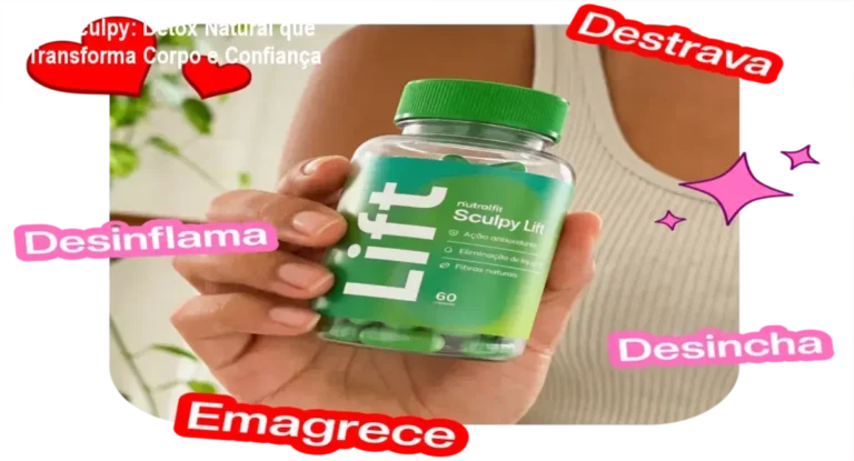 Lift Sculpy - Bastidores do suplemento detox com psyllium e spirulina